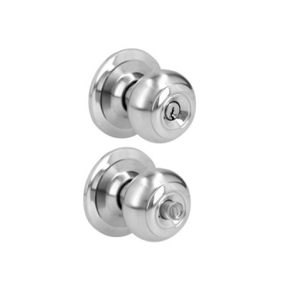 Cerradura Ovalada Pomo Para Recámara Acero Inoxidable Prolok (23POP)