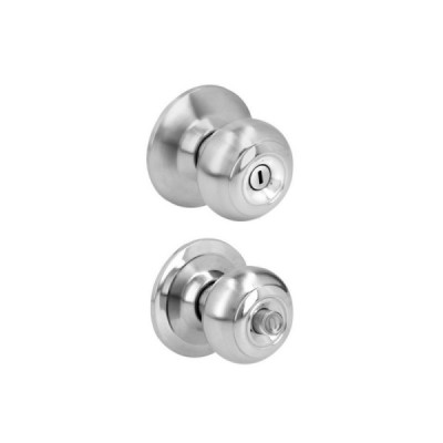 Cerradura Ovalada Pomo Para Baño Acero Inoxidable Prolok (24POP)