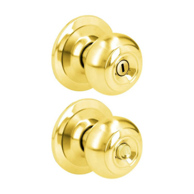 Cerradura Ovalada Pomo Para Baño Latón Brillante Prolok (27POP)