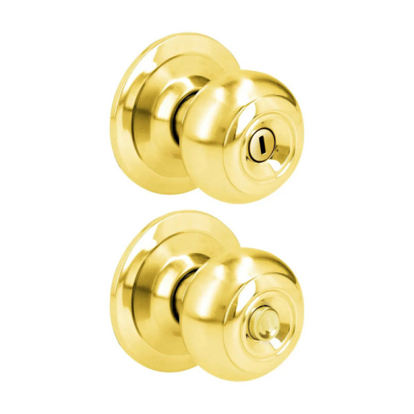 Cerradura Ovalada Pomo Para Baño Latón Brillante Prolok (27POP)