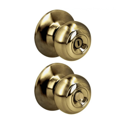 Cerradura Ovalada Pomo Para Baño Latón Antiguo Prolok (30POP)