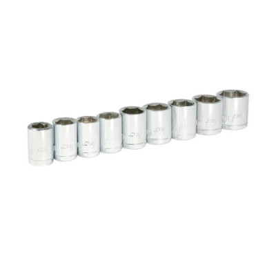 Juego De 9 Copas Métricas 6 Puntas Foy Cuadro 3/8'' (140436)