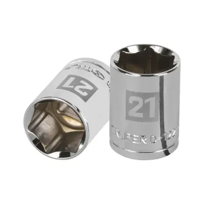 Copa Estándar 21 Mm De 6 Puntas, Cuadrante De 1/2" Truper