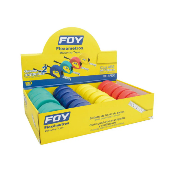 Flexómetro Cuerpo Plástico Abs 5 M X 3/4'' Foy Color Al Azar (142132)