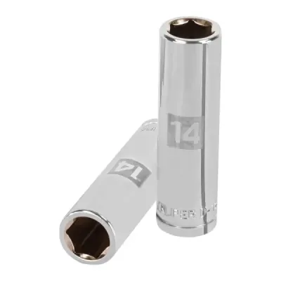 Copa Estándar Larga 14 Mm De 6 Puntas, Cuadrante De 1/2" Truper