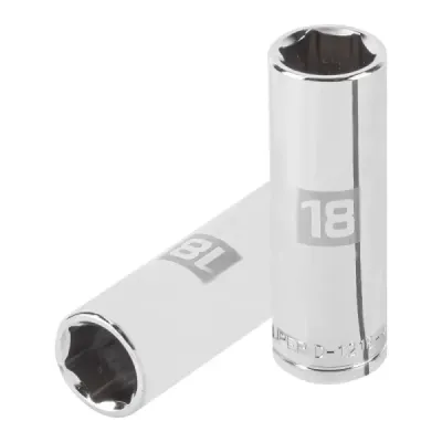 Copa Estándar Larga 18 Mm De 6 Puntas, Cuadrante De 1/2" Truper
