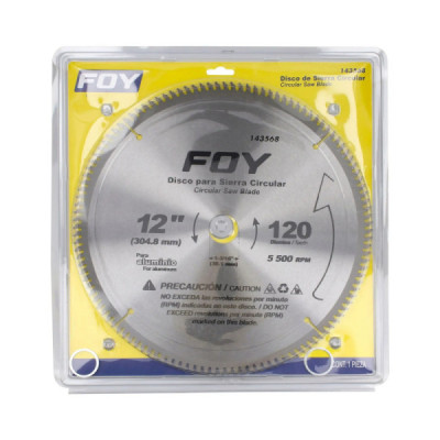 Disco Sierra Aluminio 12'' Centro 1.3/16'' Foy 120 Dientes (143568)
