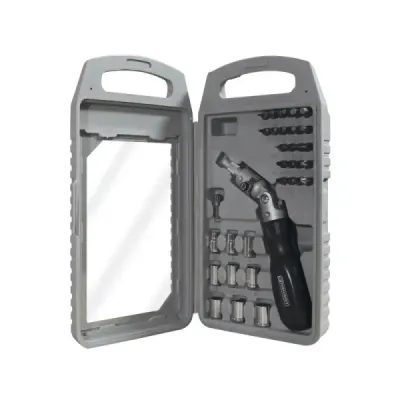Juego De Puntas Y Destornillador Ratchet Toolcraft 32 Piezas