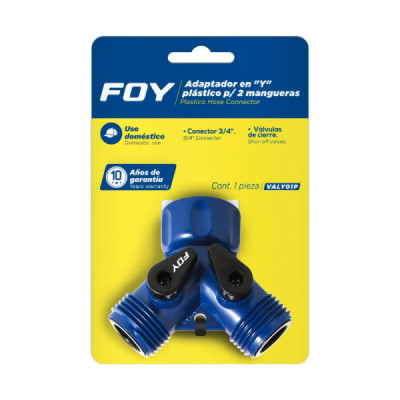 Adaptador Para Manguera Llave De Agua Forma Y En Abs Foy (VALY01P)