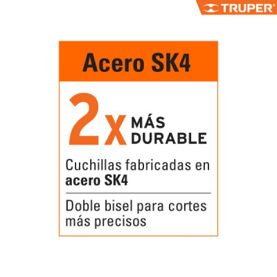 50 Cuchillas Para Bisturí De 18 Mm En Acero Sk4 Con Estuche Truper (REP-CUT-650)