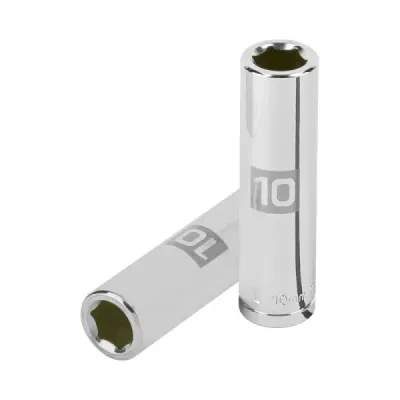 Copa Estándar Larga 10 Mm De 6 Puntas, Cuadrante De 3/8" Truper