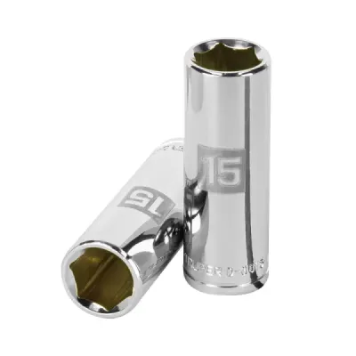 Copa Estándar Larga 15 Mm De 6 Puntas, Cuadrante De 3/8" Truper