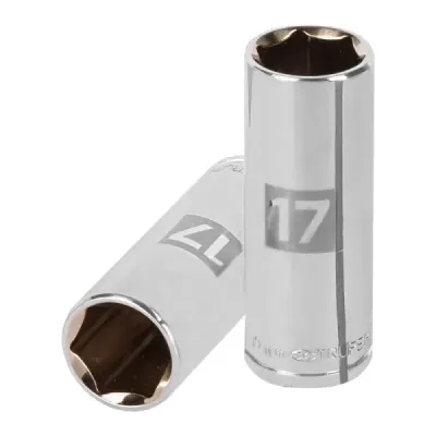 Copa Estándar Larga 17 Mm De 6 Puntas, Cuadrante De 3/8" Truper