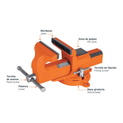 Prensa De Banco Profesional Tipo Europeo Giratoria De 4" Truper (TA-4-L) Prensa De Banco Profesional Tipo Europeo Giratoria De 4" Truper (TA-4-L)