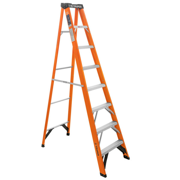 Escalera Tipo Tijera 7 Peldaños, Tipo 2 En Fibra De Vidrio Truper (EST-27FV)