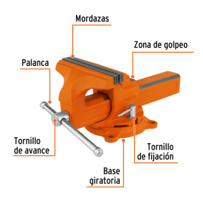 Prensa De Banco Profesional Tipo Europeo Giratoria De 8" Truper (TA-8-L) Prensa De Banco Profesional Tipo Europeo Giratoria De 8" Truper (TA-8-L)