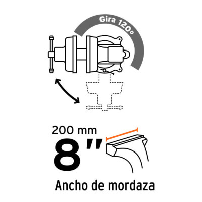 Prensa De Banco Profesional Tipo Europeo Giratoria De 8" Truper (TA-8-L) Prensa De Banco Profesional Tipo Europeo Giratoria De 8" Truper (TA-8-L)