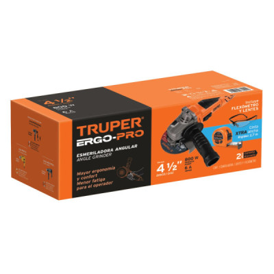 Combo De Pulidora 4.1/2" 850 W Ergo-Pro, Gafas Y Flexómetro Truper (COMBOE-4580ALF)