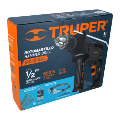 Combo Taladro Percutor + 6 Brocas + Gafas De Seguridad Truper (COMBOR-1/2N6)