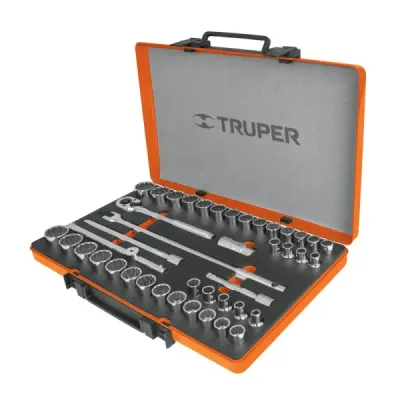 Juego De Copas Mixtas Con 42 Piezas, Cuadrante De 1/2" Truper