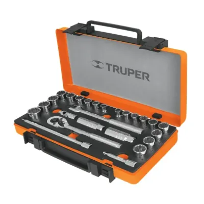 Juego De Copas Mixtas Con 25 Piezas, Cuadrante De 3/8" Truper