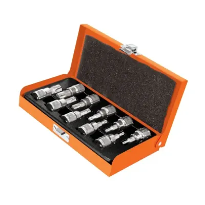 Juego De 10 Copas Punta Torx T-15 A T-60, Cuadrante 3/8" Truper