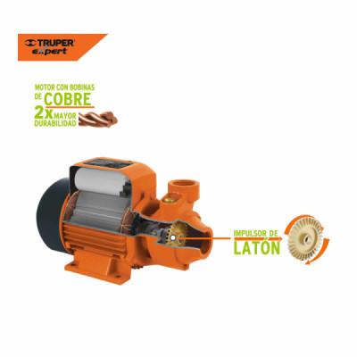 Motobomba Bomba Eléctrica Periférica De 1/2 Hp, 45 Metros Truper (BOAP-1/2)