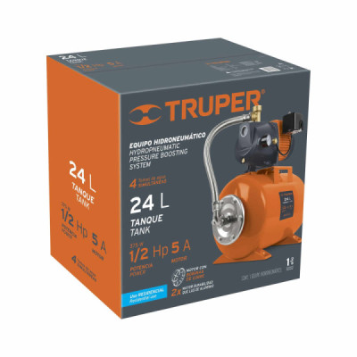 Bomba Hidroneumática Tipo Jet De 1/2 Hp, Altura 28 Metros Truper (HIDR-1/2X24)