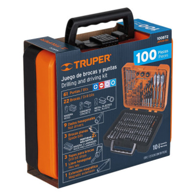 Juego De Brocas, Copas Y Puntas De 100 Piezas Con Estuche Truper (JBPUN-100)