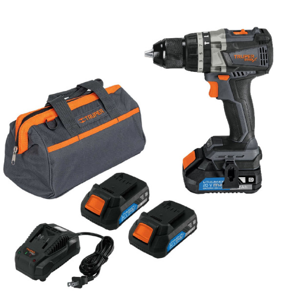 Taladro Percutor Inalámbrico De 1/2", 20 V Y Torque 39 Nm Truper (MAX-20R)