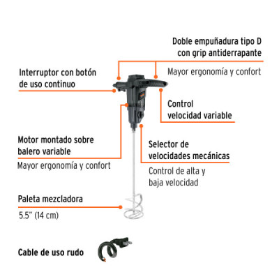 Mezcladora Eléctrica 1.500 W Industrial, 120 Litros, 110 Nm Truper (MEZ-150N)