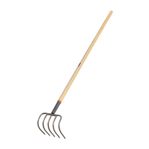 Cultivador O Bieldo De 5 Dientes Jardinero Mango Madera 60" Truper (CUL-5)
