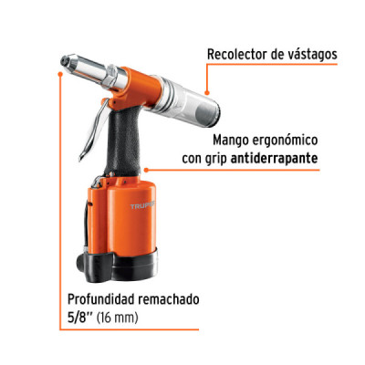 Remachadora Neumática 3/16" Fuerza De 900 Kg Truper (TPN-883-2)