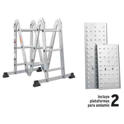 Escalera Multiposición 8 Peldaños, Tipo I, Capacidad 200 Kg Truper (ESMU-108)