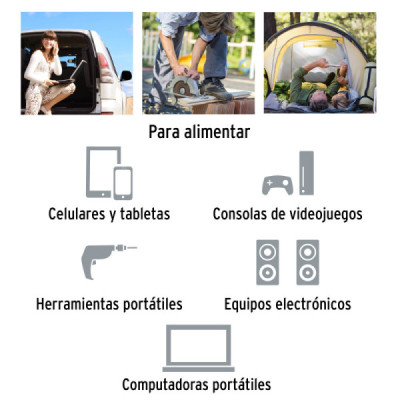 Inversor De Corriente 1500 W Para Carro Con Usb Y 2 Enchufes Truper (INCO-1500)