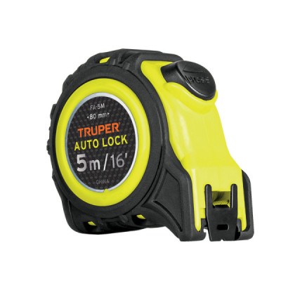 Flexómetro Auto Lock De 5 M Anti-Impacto, Uso Profesional Truper (FA-5M)