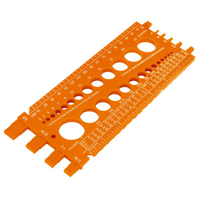 Regla Medidora Calibradora De Tuercas Y Tornillos De 22 Cm Truper (REGLA-22) Regla Medidora Calibradora De Tuercas Y Tornillos De 22 Cm Truper (REGLA-22)